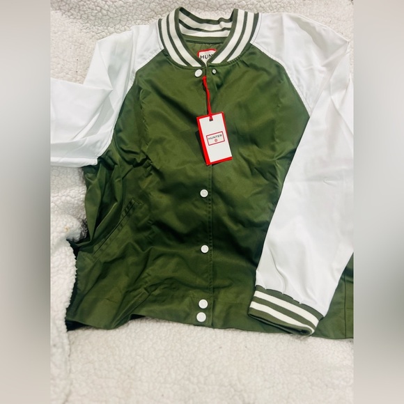 Hunter Target Olive Green White Varsity Swing Jacket Womens Size XL NEW - Picture 4 of 12